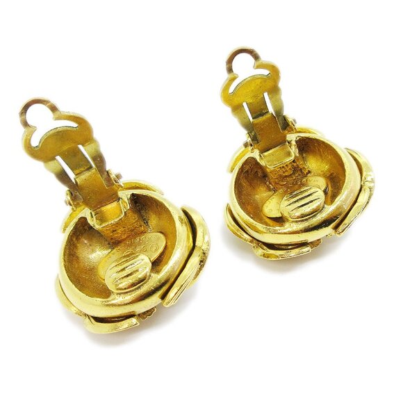 Chanel Triple CC Earrings Clip-On Gold - Picture 2 of 4